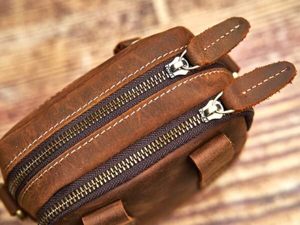 Vintage Mini Leather Shoulder Bag | Leather Fanny Pack - Image 13