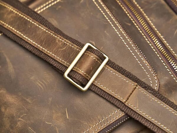Classic Vertical Leather Messenger Bag - Image 11