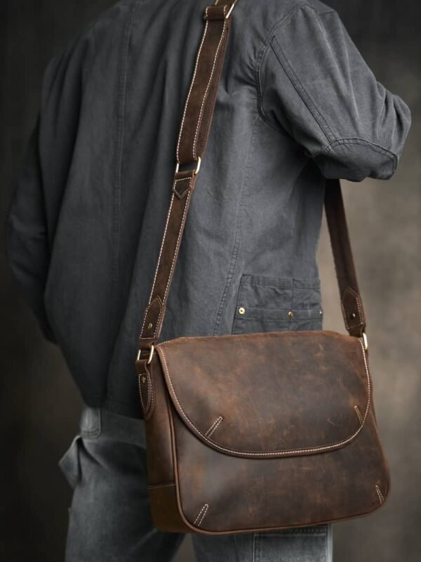Leather Large Crossbody Bag | Men's Leather Bags Supplier - Image 5