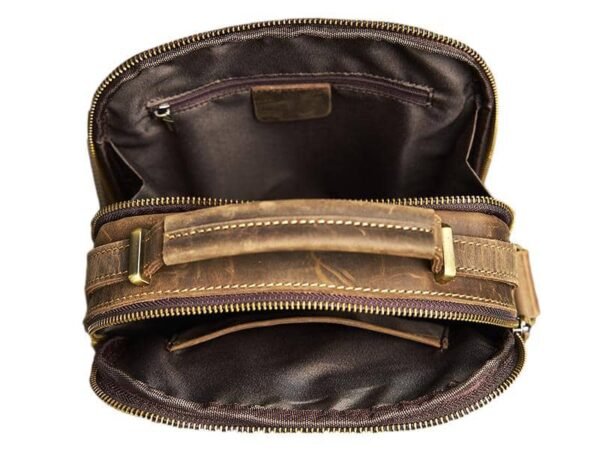 Classic Vertical Leather Messenger Bag - Image 14
