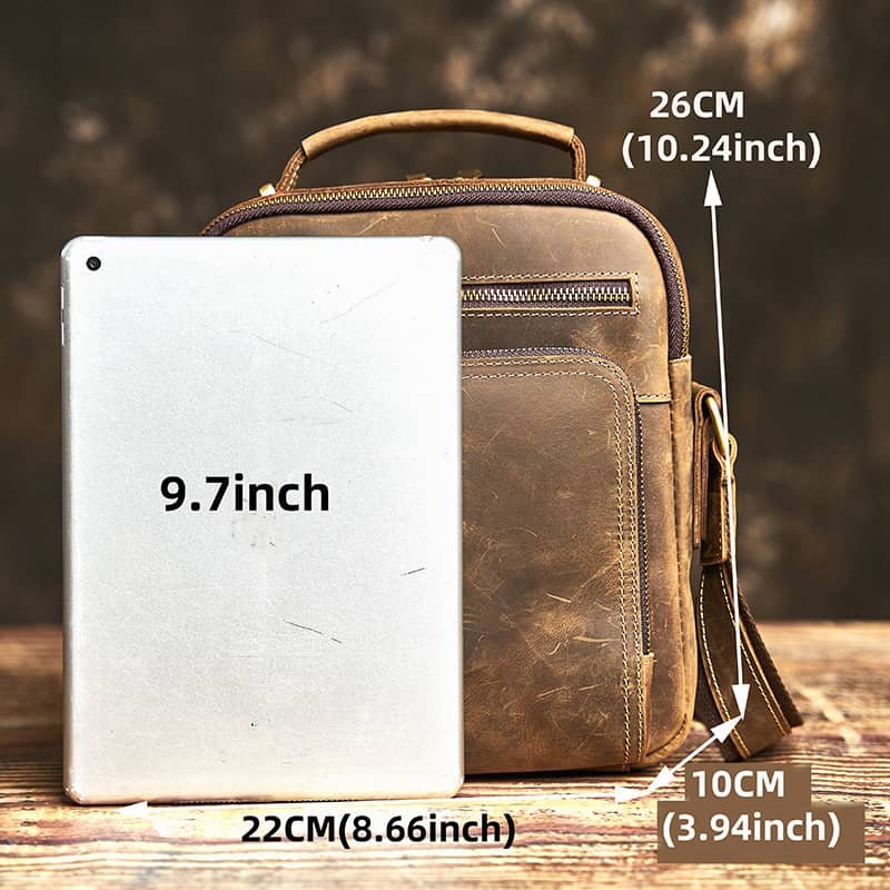 Classic Vertical Leather Messenger Bag 16 vintage leather shoulder bag 25