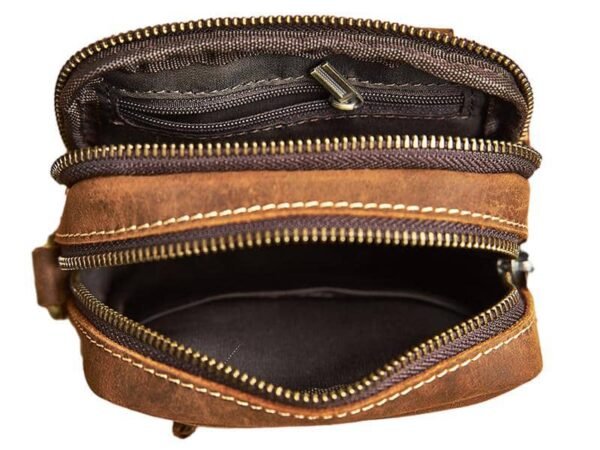 Vintage Mini Leather Shoulder Bag | Leather Fanny Pack - Image 14