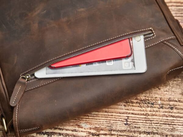 Leather Large Crossbody Bag | Men's Leather Bags Supplier - Image 9