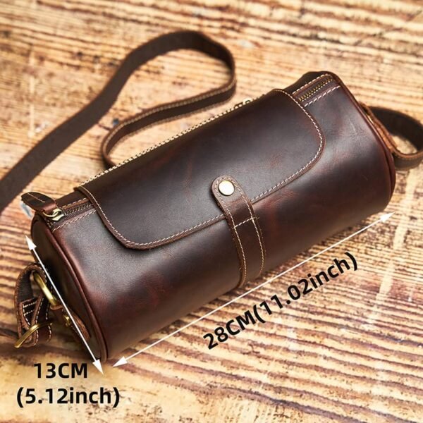 Mini Cylinder Leather Shoulder Bag - Image 7