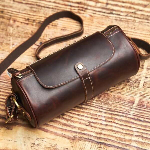 Mini Cylinder Leather Shoulder Bag - Image 4