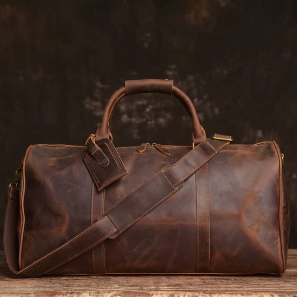 Vintage Leather Weekender Travel Bag Supplier - Image 4