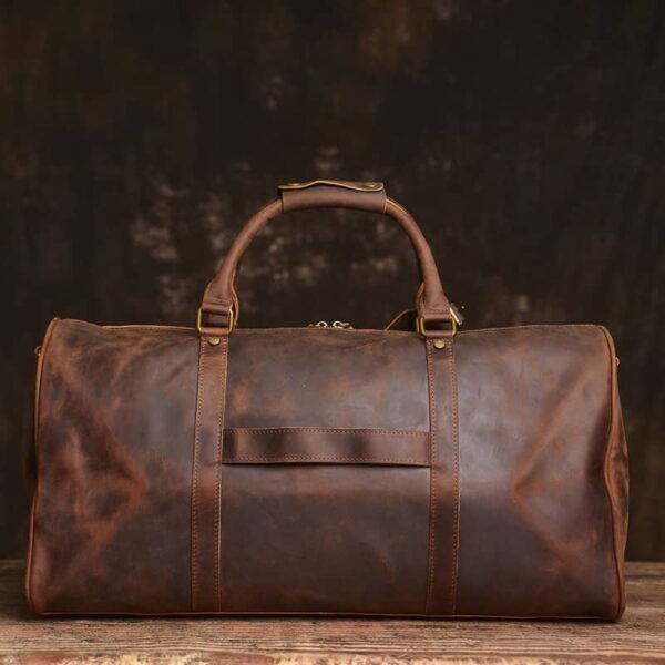 Vintage Leather Weekender Travel Bag Supplier - Image 3