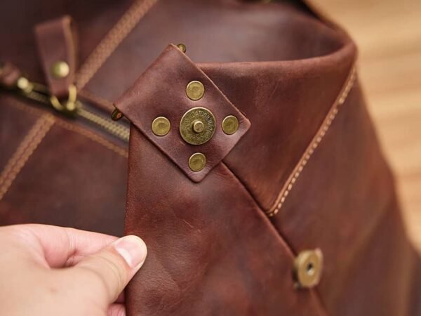 Leather Overnight Duffel Bag For Men - Image 13