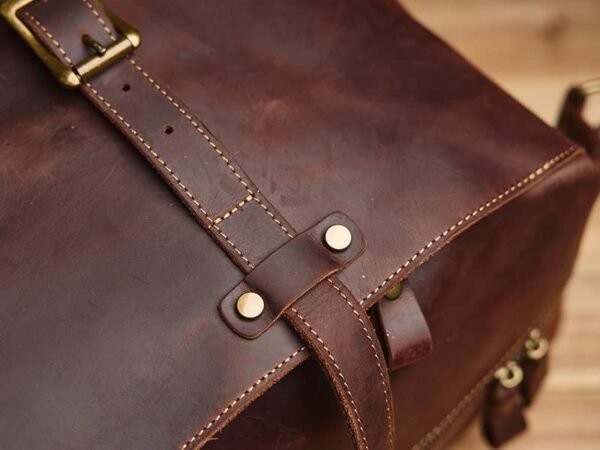Leather Overnight Duffel Bag For Men - Image 12