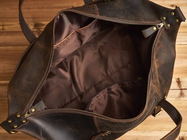 Leather Overnight Duffel Bag For Men - Image 16