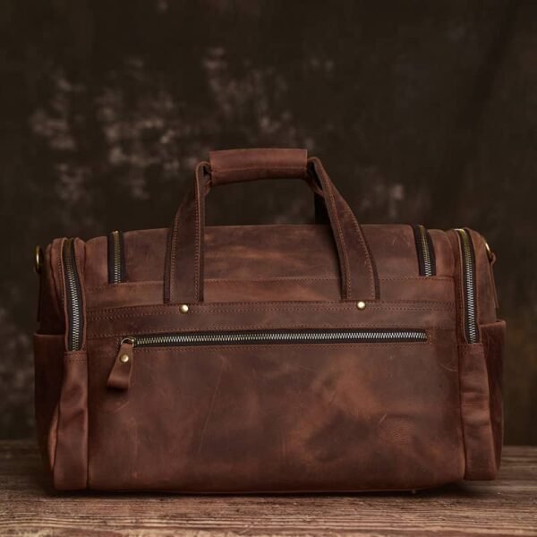 Weekender Travel Bag | Handmade Leather Duffle Bag - Image 3