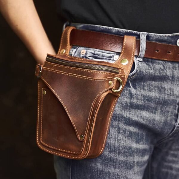 Vintage Large Leather Fanny Pack | Handmade Leather Waist Bag Wholesalers - Image 6