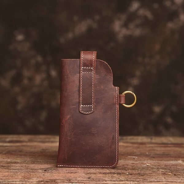Retro Leather Mini Waist Bag | India Badge Leather Fanny Pack - Image 3