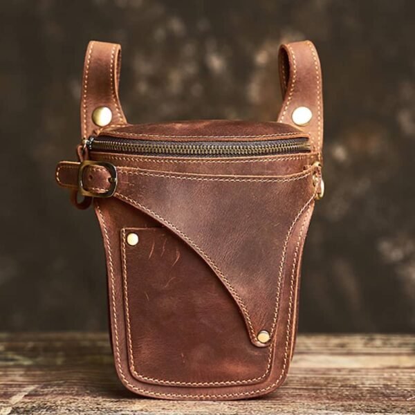 Vintage Large Leather Fanny Pack | Handmade Leather Waist Bag Wholesalers - Image 3