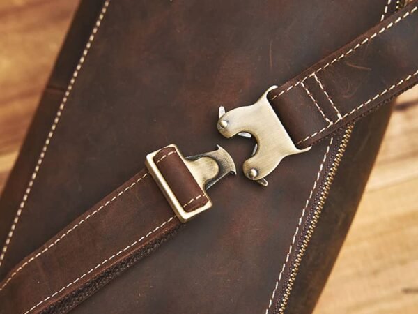 Vintage Leather Chest Bag | Leather Large Fanny Pack Supplier - Image 12