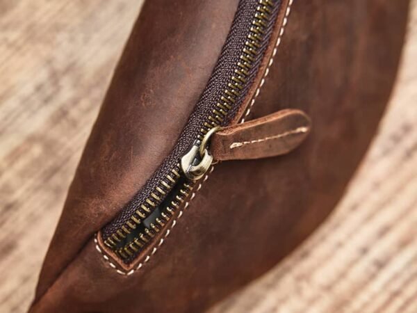 Vintage Leather Mini Chest Bag | Leather Fanny Pack - Image 11