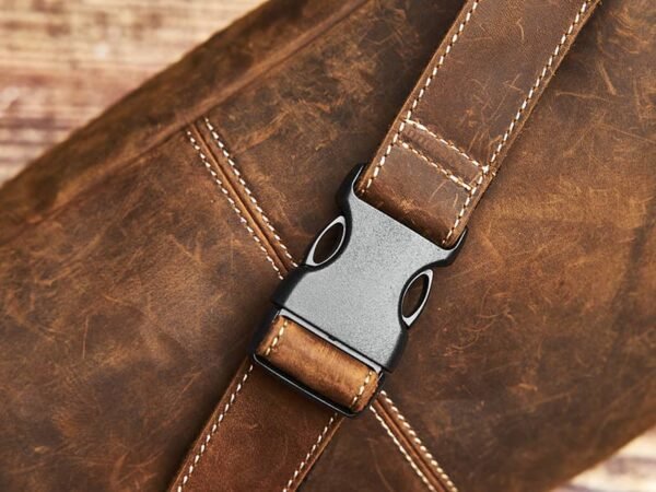 Retro Leather Chest Bag | Leather Large Fanny Pack Supplier - Image 13