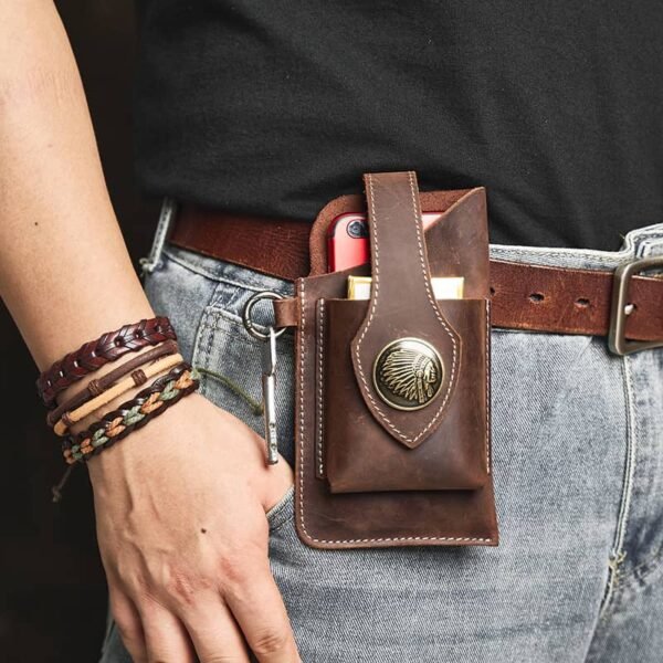 Retro Leather Mini Waist Bag | Leather Fanny Pack Supplier - Image 6