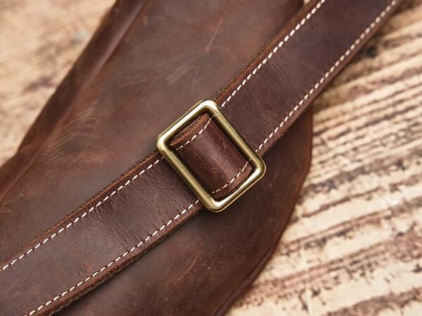 Vintage Leather Mini Chest Bag | Leather Fanny Pack - Image 12