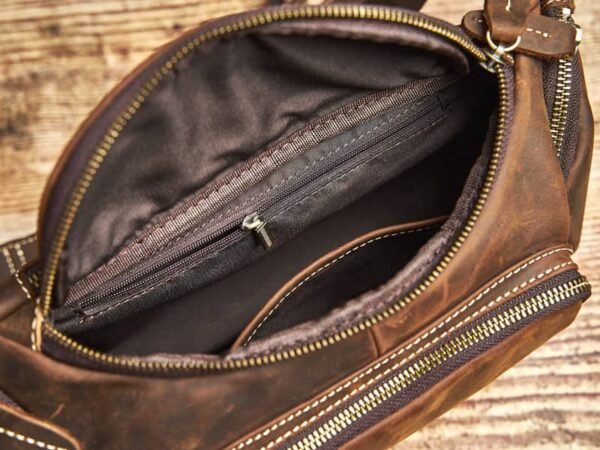 Vintage Leather Chest Bag | Leather Large Fanny Pack Supplier - Image 16