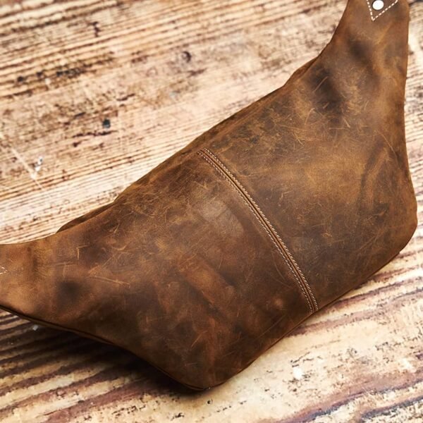 Retro Leather Chest Bag | Leather Large Fanny Pack Supplier - Image 7