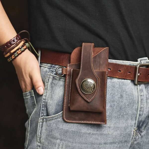 Retro Leather Mini Waist Bag | Leather Fanny Pack Supplier - Image 7