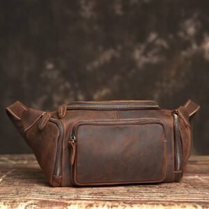 Vintage Leather Chest Bag | Leather Large Fanny Pack Supplier