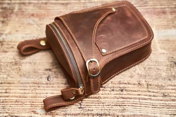 Vintage Large Leather Fanny Pack | Handmade Leather Waist Bag Wholesalers - Image 12