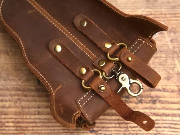 Retro Leather Waist Bag | Leather Fanny Pack Supplier - Image 9