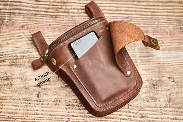 Vintage Large Leather Fanny Pack | Handmade Leather Waist Bag Wholesalers - Image 10