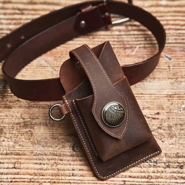 Retro Leather Mini Waist Bag | Leather Fanny Pack Supplier - Image 12