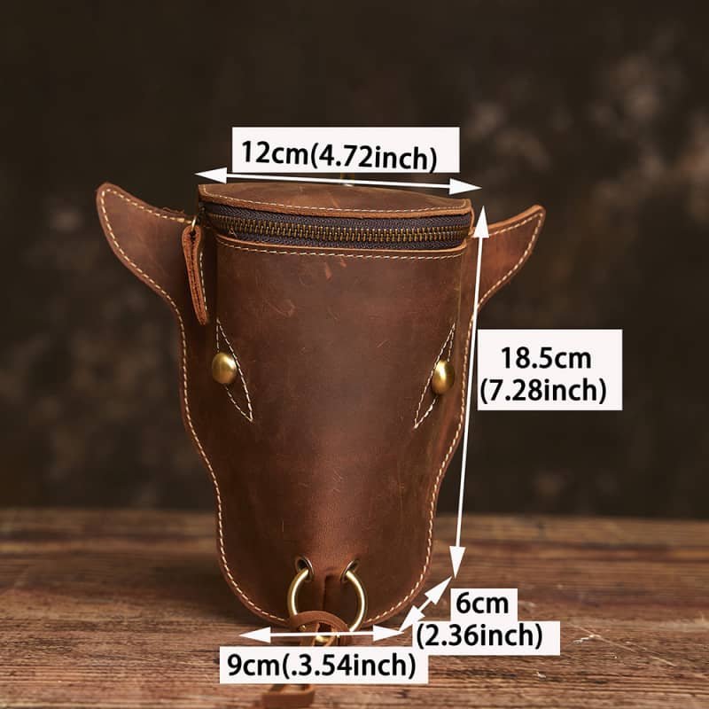 Retro Leather Waist Bag | Leather Fanny Pack Supplier 15 vintage leather waist bag 6 9