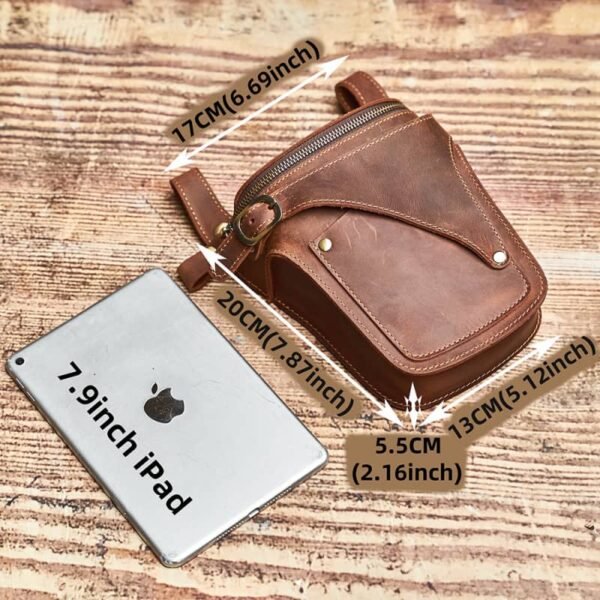 Vintage Large Leather Fanny Pack | Handmade Leather Waist Bag Wholesalers - Image 9