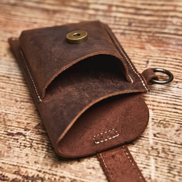 Retro Leather Mini Waist Bag | Leather Fanny Pack Supplier - Image 15