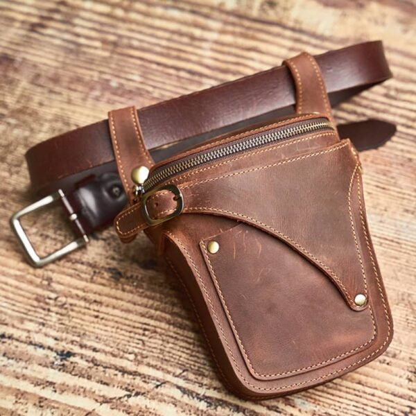 Vintage Large Leather Fanny Pack | Handmade Leather Waist Bag Wholesalers - Image 5