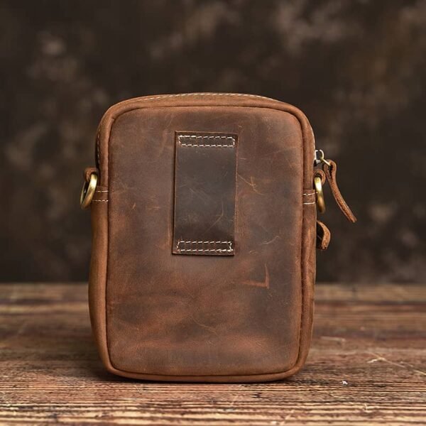 Retro Leather Waist Bag | Leather Mini Shoulder Bag Supplier - Image 3