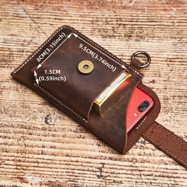 Retro Leather Mini Waist Bag | Leather Fanny Pack Supplier - Image 9