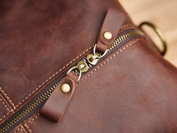 Leather Overnight Duffel Bag For Men - Image 9