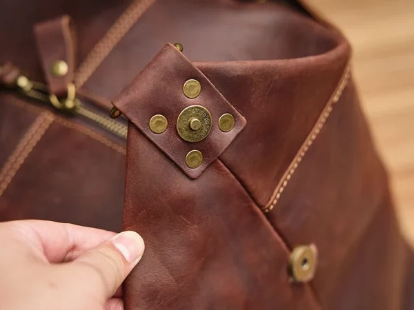 Leather Overnight Duffel Bag For Men - Image 13