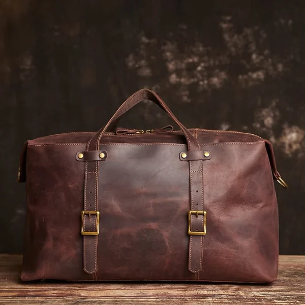Leather Overnight Duffel Bag For Men - Image 2