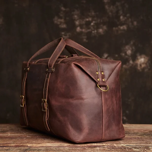 Leather Overnight Duffel Bag For Men - Image 4