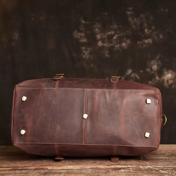 Leather Overnight Duffel Bag For Men - Image 5