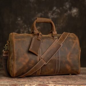 Retro Leather Weekender Travel Bag | Leather Tote Bag Supplier