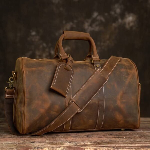 Retro Leather Weekender Travel Bag | Leather Tote Bag Supplier