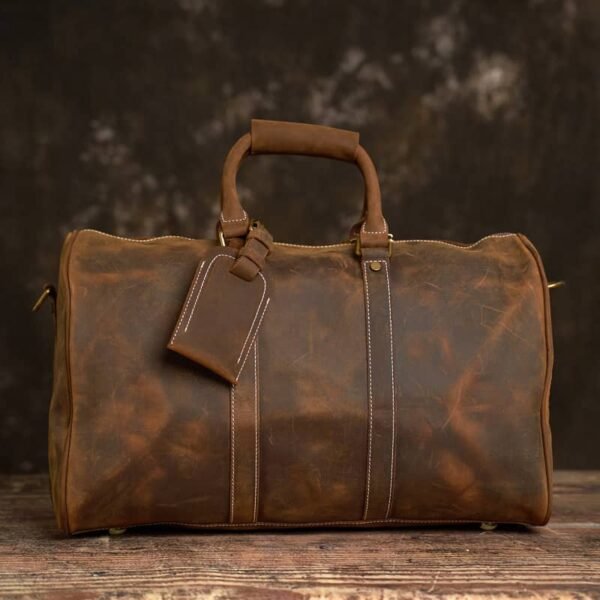 Retro Leather Weekender Travel Bag | Leather Tote Bag Supplier - Image 3