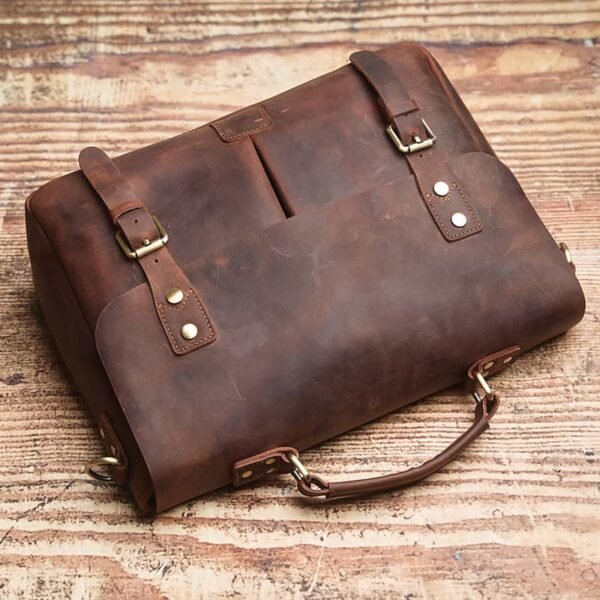 Vintage Leather Handbag | Leather Large Crossbody Bag - Image 6