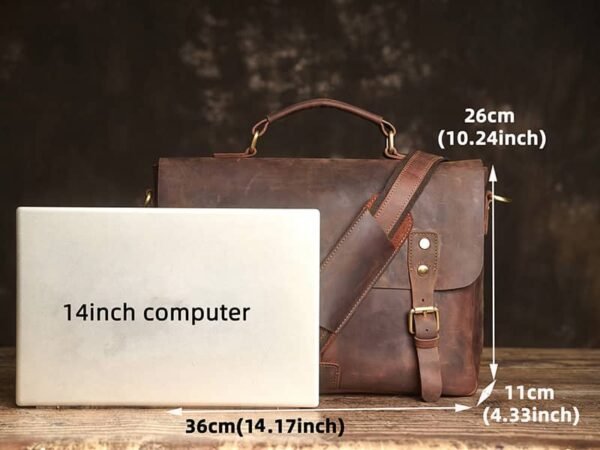 Vintage Leather Handbag | Leather Large Crossbody Bag - Image 9