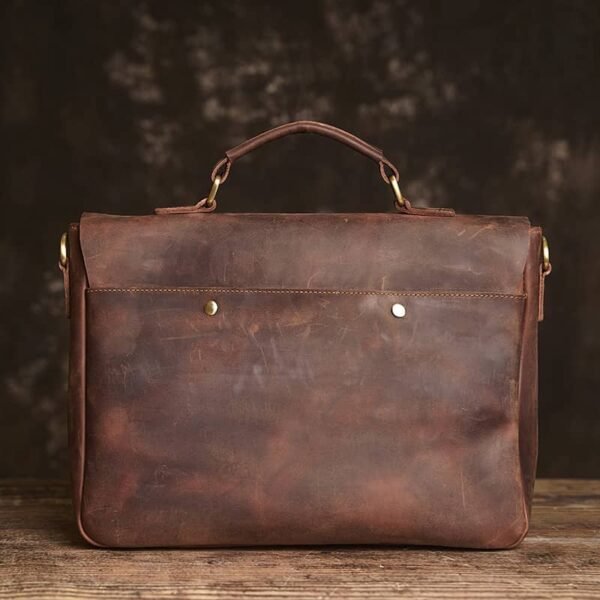 Vintage Leather Handbag | Leather Large Crossbody Bag - Image 4