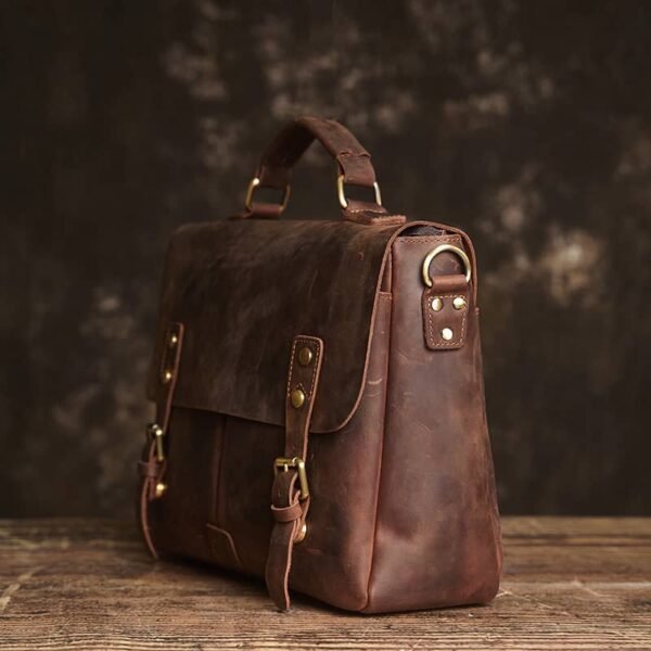 Vintage Leather Handbag | Leather Large Crossbody Bag - Image 5