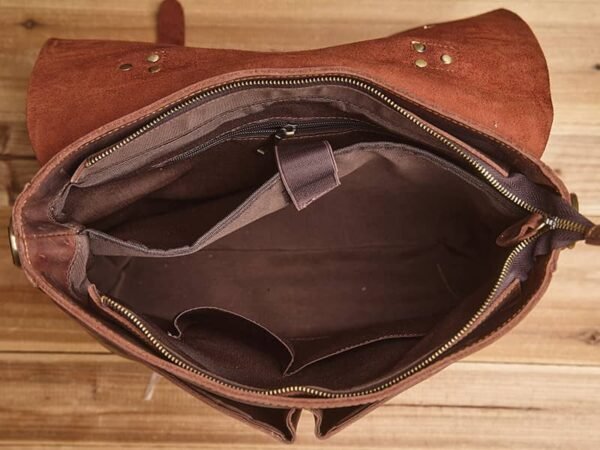Vintage Leather Handbag | Leather Large Crossbody Bag - Image 19